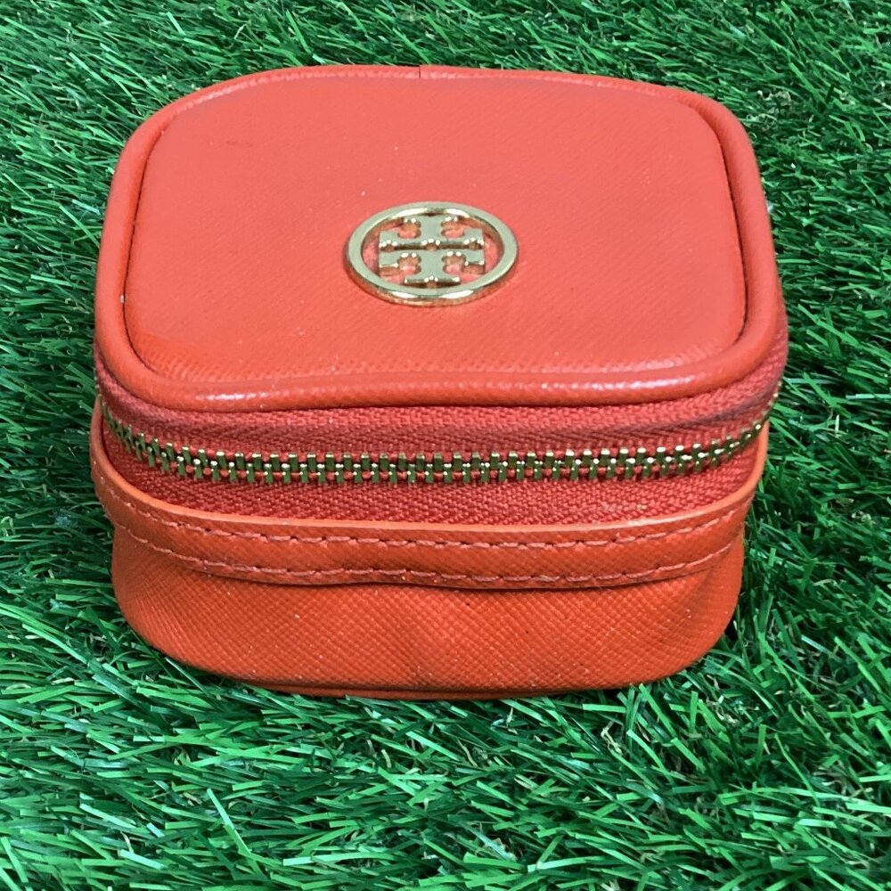 Tory Burch Robinson Orange Travel jewelry Case
